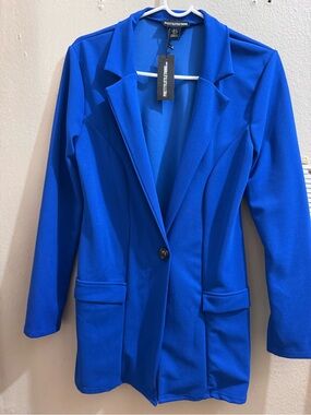 PRETTYLITTLETHING Cobalt Blue Single-Button Blazer